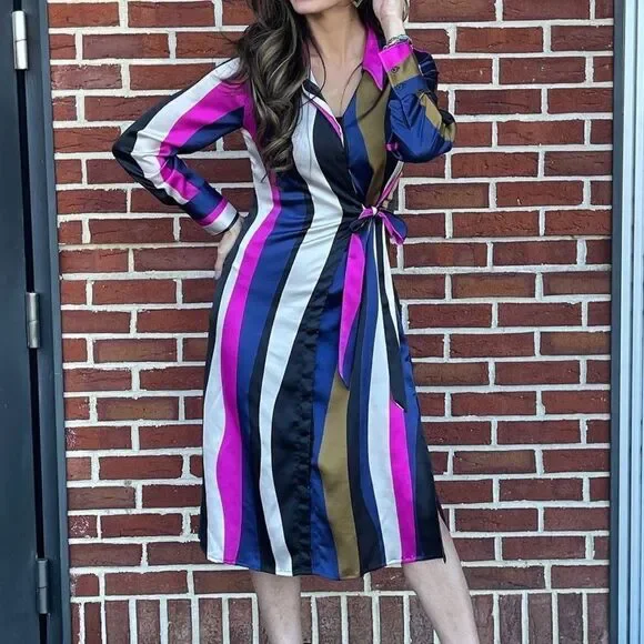 Vilagallo Esther Silk Midi Button Down Dress - Picture 1 of 7